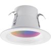 imageGlobe Electric 50078 WiFi Smart 4quot LED Retrofit Recessed Light No Hub Required Voice Activated 10 W Multicolor Changing RGB White 2000K  5000K 600 Lumens GU10 and E26 Adaptors Included4 Inch Retrofit