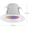 imageGlobe Electric 50078 WiFi Smart 4quot LED Retrofit Recessed Light No Hub Required Voice Activated 10 W Multicolor Changing RGB White 2000K  5000K 600 Lumens GU10 and E26 Adaptors Included4 Inch Retrofit