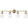 imageGlobe Electric 52083 Cannes 4Light Vanity Light Matte Brass Opal Glass Shades Bulb Not IncludedCannes 4Light