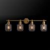 imageGlobe Electric 52083 Cannes 4Light Vanity Light Matte Brass Opal Glass Shades Bulb Not IncludedCannes 4Light