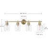 imageGlobe Electric 52083 Cannes 4Light Vanity Light Matte Brass Opal Glass Shades Bulb Not IncludedCannes 4Light