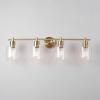 imageGlobe Electric 52083 Cannes 4Light Vanity Light Matte Brass Opal Glass Shades Bulb Not IncludedCannes 4Light