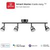 imageGlobe Electric 59429 WiFi Smart 4Light LED Track Lighting Brushed Nickel No Hub Required Voice Activated 28 W Multicolor Changing RGB Tunable White 2000K  5000K 1600 Lumens 80 CRIMatte Black