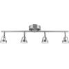 imageGlobe Electric 59429 WiFi Smart 4Light LED Track Lighting Brushed Nickel No Hub Required Voice Activated 28 W Multicolor Changing RGB Tunable White 2000K  5000K 1600 Lumens 80 CRIBrushed Nickel Track