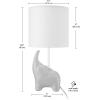 imageGlobe Electric 67501 Ellie 165quot Ceramic Elephant Table Lamp Light Gray White Fabric Shade On Off Switch on Socket