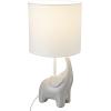 imageGlobe Electric 67501 Ellie 165quot Ceramic Elephant Table Lamp Light Gray White Fabric Shade On Off Switch on Socket