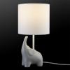 imageGlobe Electric 67501 Ellie 165quot Ceramic Elephant Table Lamp Light Gray White Fabric Shade On Off Switch on Socket