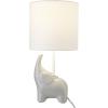 imageGlobe Electric 67501 Ellie 165quot Ceramic Elephant Table Lamp Light Gray White Fabric Shade On Off Switch on Socket