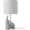 imageGlobe Electric 67501 Ellie 165quot Ceramic Elephant Table Lamp Light Gray White Fabric Shade On Off Switch on Socket