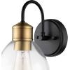 imageGlobe Electric 51714 1Light Wall Sconce Dark Bronze Antique Brass Socket Clear Glass Shade WallLamp Dimmable Lights for Bedroom Kitchen Sconces Lighting Bulb Not IncludedDark Bronze  Brown