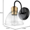 imageGlobe Electric 51714 1Light Wall Sconce Dark Bronze Antique Brass Socket Clear Glass Shade WallLamp Dimmable Lights for Bedroom Kitchen Sconces Lighting Bulb Not IncludedDark Bronze  Brown