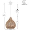 imageGlobe Electric 65703 Tika 1Light Pendant Lighting Natural Blonde Twine Shade Bulb Not IncludedTika