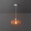 imageGlobe Electric 65939 1Light Plugin or Hardwire Pendant Lighting Rattan Shade White Socket Bulb Not Included