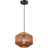 imageGlobe Electric 65941 1Light Pendant Lighting Natural Twine Shade Black Fabric Cord Bulb Not Included