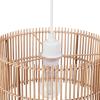 imageGlobe Electric 65942 1Light Pendant Lighting Natural Bamboo Shade White Fabric Cord Bulb Not Included