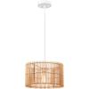 imageGlobe Electric 65942 1Light Pendant Lighting Natural Bamboo Shade White Fabric Cord Bulb Not Included