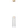 imageGlobe Electric 65698 Sydney 1Light Pendant Lighting Matte Brass Clear Glass Outer Shade Frosted Glass InsertMatte Brass