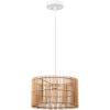 imageGlobe Electric 65942 1Light Pendant Lighting Natural Bamboo Shade White Fabric Cord Bulb Not Included