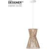 imageGlobe 65793 Grace 1Light Pendant Lighting Matte White Natural Twine Shade Bulb Not Included