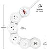 imageFlexigon Surge Protector Power Strip 4x 3Pin Grounded Outlets 2x USB Ports 31A Combined White Finish 6ft Power Cord78317