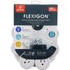 imageFlexigon Surge Protector Power Strip 4x 3Pin Grounded Outlets 2x USB Ports 31A Combined White Finish 6ft Power Cord78317