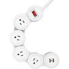 imageFlexigon Surge Protector Power Strip 4x 3Pin Grounded Outlets 2x USB Ports 31A Combined White Finish 6ft Power Cord78317