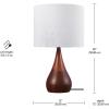 imageGlobe Electric Novogratz x 65862 Harrington 20quot Table Lamp 2Tone Faux Wood White Cotton Shade