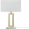 imageGlobe Electric 12274 DAlessio 20quot Table Lamp Gold White Linen Shade Faux Marble Base OnOff Socket Rotary Switch Title 20 LED Bulb IncludedFaux Marble