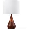 imageGlobe Electric Novogratz x 65862 Harrington 20quot Table Lamp 2Tone Faux Wood White Cotton Shade