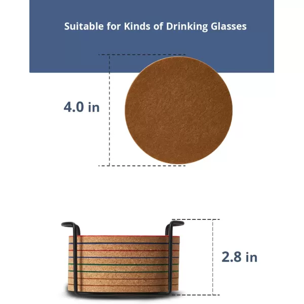 LIFVER Felt Coasters for Dining Table Absorbent Outdoor Coasters for Drinks Furniture Colorful Coasters with Holder for Tabletop Protection Coffee Table Home Decor Housewarming Gifts Set of 8Colorful