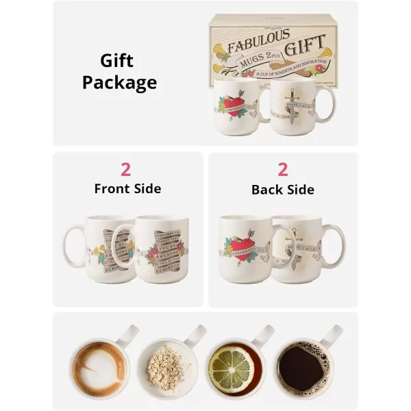 imageLIFVER 20 Ounces Coffee Mugs Set of 2 Large Ceramic Coffee Mugs with Handles for Coffee Tea Hot Cocoa Valentines Day Gifts for him her Inspirational Gifts for him her