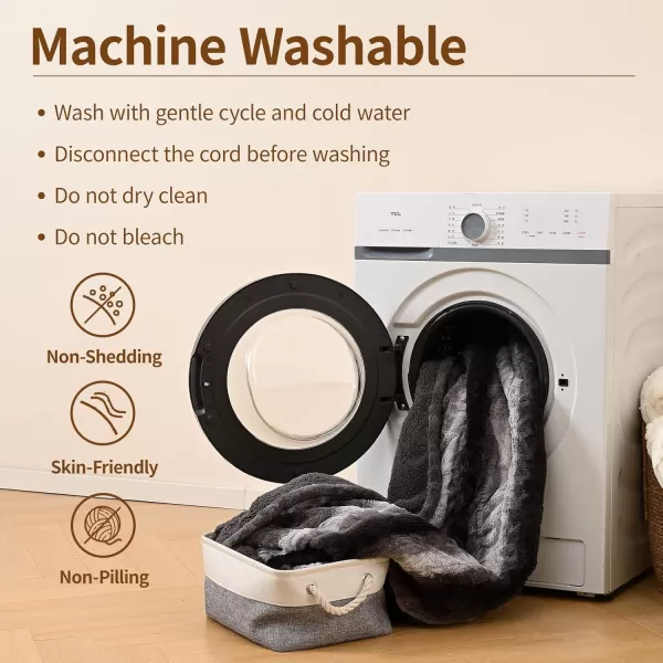 Bearhug Electric Blanket King Size 100quot x 90quot Dual Controller Heated Blanket Warm Faux Fur ampamp Soft Sherpa 10Heat Levels ampamp 112H Auto Off OverHeat Protect ETL Machine WashableWavy Grey