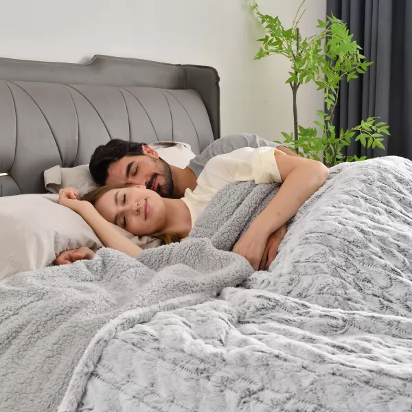Bearhug Electric Blanket King Size 100quot x 90quot Dual Controller Heated Blanket Warm Faux Fur ampamp Soft Sherpa 10Heat Levels ampamp 112H Auto Off OverHeat Protect ETL Machine WashableDreamy Milky Way