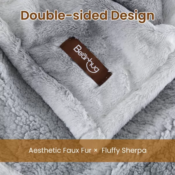 Bearhug Electric Blanket King Size 100quot x 90quot Dual Controller Heated Blanket Warm Faux Fur ampamp Soft Sherpa 10Heat Levels ampamp 112H Auto Off OverHeat Protect ETL Machine WashableMisty Peaks