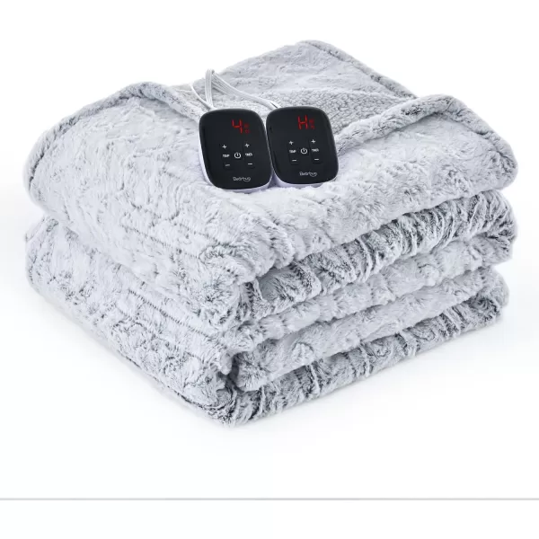 Bearhug Electric Blanket King Size 100quot x 90quot Dual Controller Heated Blanket Warm Faux Fur ampamp Soft Sherpa 10Heat Levels ampamp 112H Auto Off OverHeat Protect ETL Machine WashableDreamy Milky Way