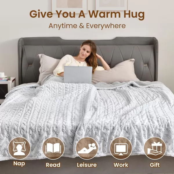 Bearhug Electric Blanket King Size 100quot x 90quot Dual Controller Heated Blanket Warm Faux Fur ampamp Soft Sherpa 10Heat Levels ampamp 112H Auto Off OverHeat Protect ETL Machine WashableDreamy Milky Way