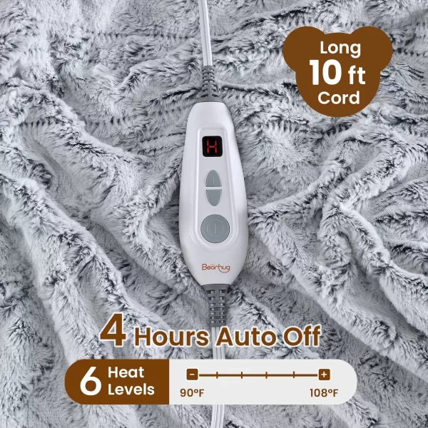 Bearhug Electric Blanket King Size 100quot x 90quot Dual Controller Heated Blanket Warm Faux Fur ampamp Soft Sherpa 10Heat Levels ampamp 112H Auto Off OverHeat Protect ETL Machine WashableDreamy Milky Way