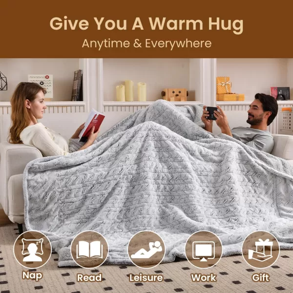 Bearhug Electric Blanket King Size 100quot x 90quot Dual Controller Heated Blanket Warm Faux Fur ampamp Soft Sherpa 10Heat Levels ampamp 112H Auto Off OverHeat Protect ETL Machine WashableDreamy Milky Way