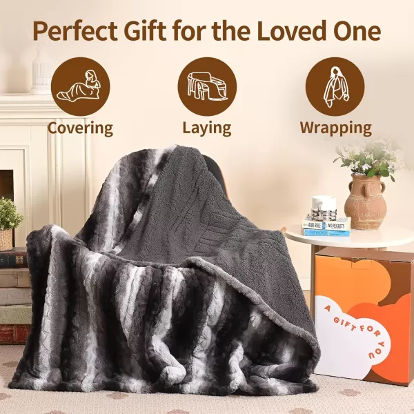 Bearhug Electric Blanket King Size 100quot x 90quot Dual Controller Heated Blanket Warm Faux Fur ampamp Soft Sherpa 10Heat Levels ampamp 112H Auto Off OverHeat Protect ETL Machine WashableWavy Grey