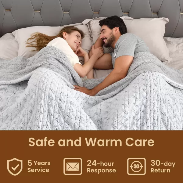 Bearhug Electric Blanket King Size 100quot x 90quot Dual Controller Heated Blanket Warm Faux Fur ampamp Soft Sherpa 10Heat Levels ampamp 112H Auto Off OverHeat Protect ETL Machine WashableDreamy Milky Way