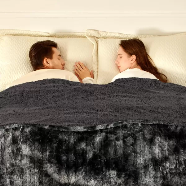 Bearhug Electric Heated Blanket Heating Blanket Throw Szie 50quot x 60quot Warm Blanket Heated Blanket Gift Reversible Faux Fur ampamp Sherpa 6 Heating Levels ampamp 4H Auto Off OverHeat Protect ETL CertificationMarble Black
