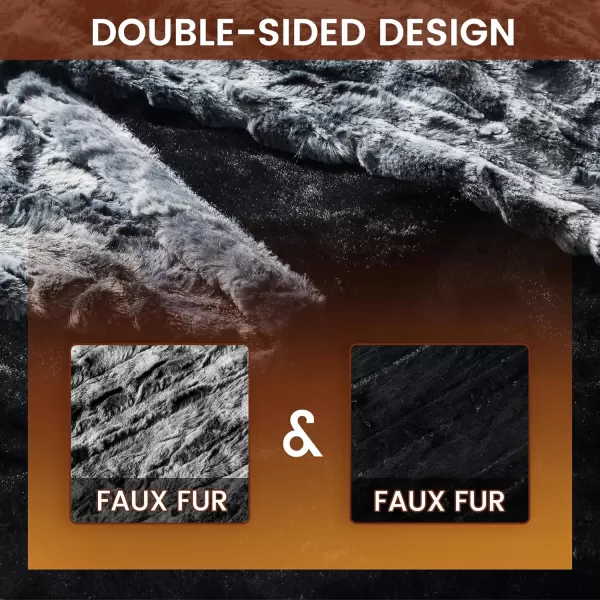Bearhug Electric Heated Blanket Heating Blanket Throw Szie 50quot x 60quot Warm Blanket Heated Blanket Gift Reversible Faux Fur ampamp Sherpa 6 Heating Levels ampamp 4H Auto Off OverHeat Protect ETL CertificationMarble Black