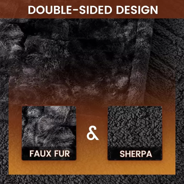 Bearhug Electric Heated Blanket Heating Blanket Throw Szie 50quot x 60quot Warm Blanket Heated Blanket Gift Reversible Faux Fur ampamp Sherpa 6 Heating Levels ampamp 4H Auto Off OverHeat Protect ETL CertificationMarble Black