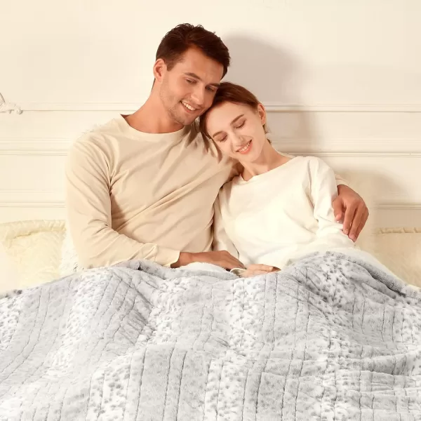 Bearhug Electric Heated Blanket Heating Blanket Throw Szie 50quot x 60quot Warm Blanket Heated Blanket Gift Reversible Faux Fur ampamp Sherpa 6 Heating Levels ampamp 4H Auto Off OverHeat Protect ETL CertificationSnow Leopard