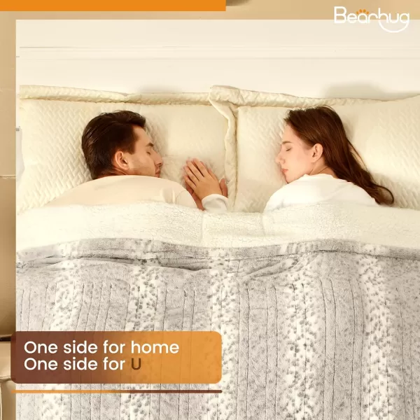 Bearhug Electric Heated Blanket Heating Blanket Throw Szie 50quot x 60quot Warm Blanket Heated Blanket Gift Reversible Faux Fur ampamp Sherpa 6 Heating Levels ampamp 4H Auto Off OverHeat Protect ETL CertificationSnow Leopard