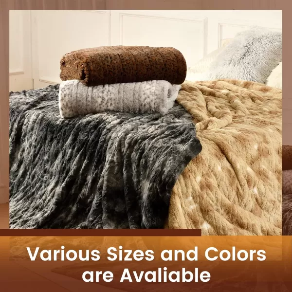 Bearhug Electric Heated Blanket Heating Blanket Throw Szie 50quot x 60quot Warm Blanket Heated Blanket Gift Reversible Faux Fur ampamp Sherpa 6 Heating Levels ampamp 4H Auto Off OverHeat Protect ETL CertificationSnow Leopard