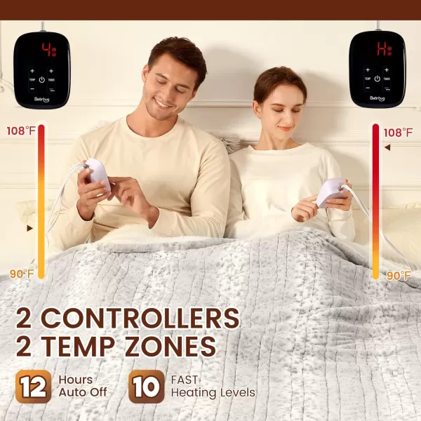 Bearhug Electric Heated Blanket Heating Blanket Throw Szie 50quot x 60quot Warm Blanket Heated Blanket Gift Reversible Faux Fur ampamp Sherpa 6 Heating Levels ampamp 4H Auto Off OverHeat Protect ETL CertificationSnow Leopard