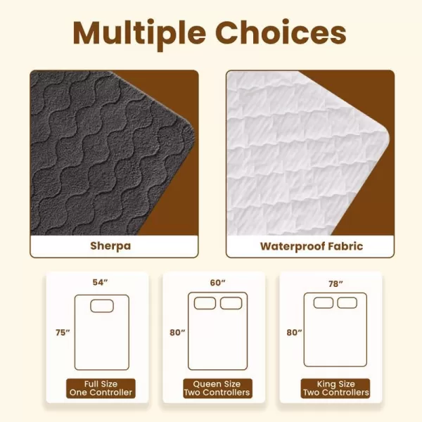 Bearhug Electric Heated Mattress Pads King Size Dual Controllers 7880 Waterproof Bed Warmer 21 Deep Pocket 10 Heat Settings 12Hour Timer Machine Washable WhiteWhite Waterproof Fabric