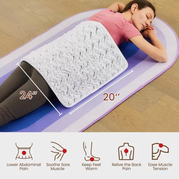Bearhug Electric Heating Pad Large Heat Pad XXL Size DoubleSided Faux Fur Heated Pad 6 Temp Settings and 2H AutoOff EnlargedampampExtended 1733 to Cover The Full Back EUampampETL CertifiedDreamy Milky Way