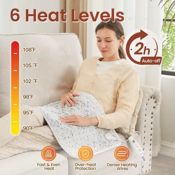 Bearhug Electric Heating Pad Large Heat Pad XXL Size DoubleSided Faux Fur Heated Pad 6 Temp Settings and 2H AutoOff EnlargedampampExtended 1733 to Cover The Full Back EUampampETL CertifiedDreamy Milky Way